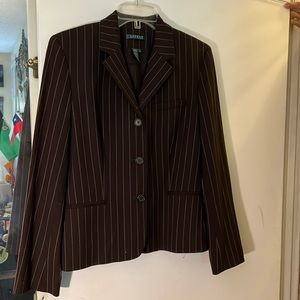 Lauren Ralph Lauren Brown Pinstripe Ladies Blazer